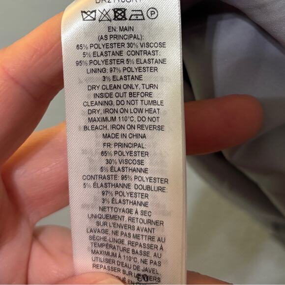 Sister Jane NWT Heron Gray Mini Dress Oversized Collar w/ Beaded Bow M - Picture 11 of 11